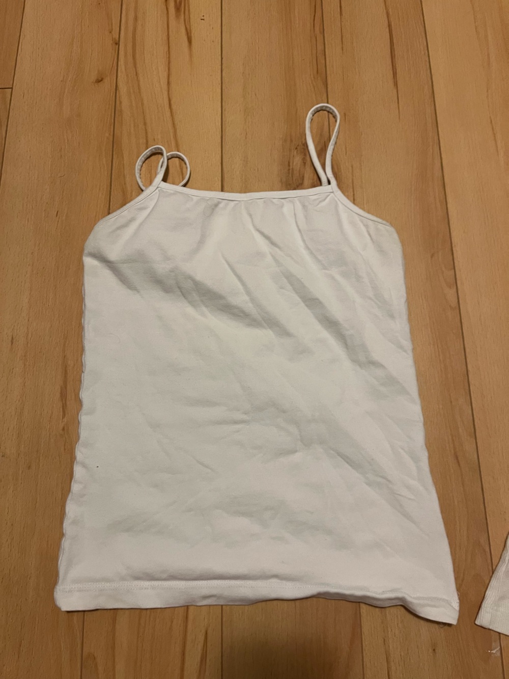 White Spaghetti Strap Tank Top - Unbranded